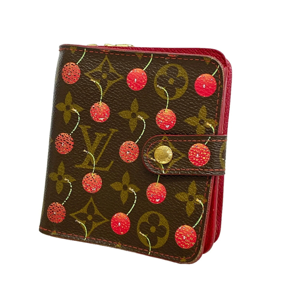 Louis Vuitton Monogram Cherry Wallet, Takashi Murakami Collaboration, Compact...